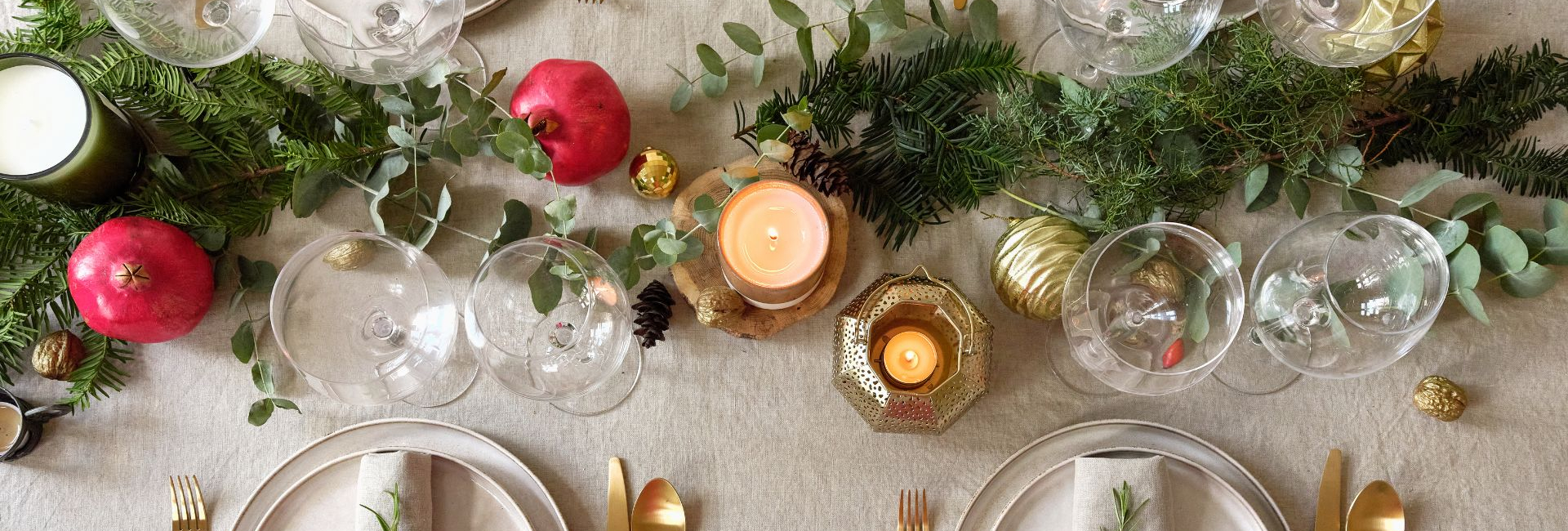 Festively laid table