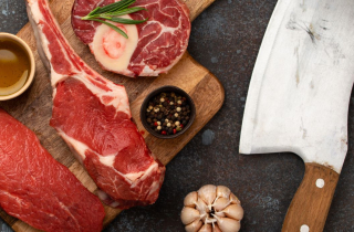 Cuts of meat on a chopping board