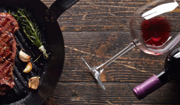 Steak and wine