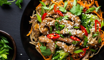 Asian beef and sesame seed salad