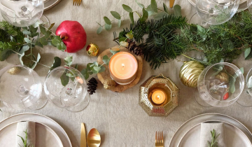Festively laid table